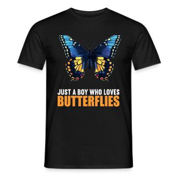 Butterfly Butterflies Butterfly - Men's T-Shirt - black - Front - AI Model Male 178 light (178cm)