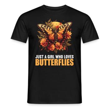 Butterfly Butterflies Butterfly - Men's T-Shirt - black - Front - AI Model Male 178 light (178cm)