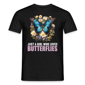 Butterfly Butterflies Butterfly - Men's T-Shirt - black - Front - AI Model Male 178 light (178cm)