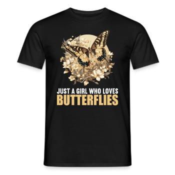 Butterfly Butterflies Butterfly - Men's T-Shirt - black - Front - AI Model Male 178 light (178cm)