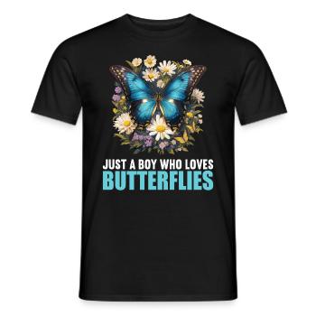 Butterfly Butterflies Butterfly - Men's T-Shirt - black - Front - AI Model Male 178 light (178cm)