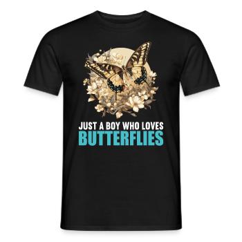Butterfly Butterflies Butterfly - Men's T-Shirt - black - Front - AI Model Male 178 light (178cm)