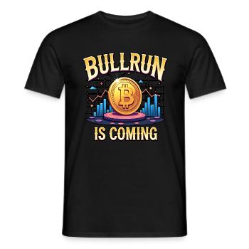 "Bullrun is coming" Bitcoin für Krypto Trader - Männer T-Shirt - Schwarz - Vorne - AI Model Male 178 light (178cm)