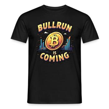 "Bullrun is coming" Bitcoin für Krypto Trader - Männer T-Shirt - Schwarz - Vorne - AI Model Male 178 light (178cm)