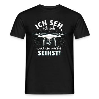 Drohnen - Ich Seh, Ich Seh - Männer T-Shirt - Schwarz - Vorne - AI Model Male 178 light (178cm)
