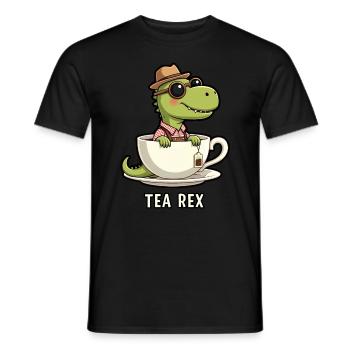 Tea Rex TRex Lederhose - Männer T-Shirt - Schwarz - Vorne - AI Model Male 178 light (178cm)