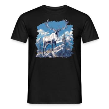 Caribou Karibus Karibu - Männer T-Shirt - Schwarz - Vorne - AI Model Male 178 light (178cm)