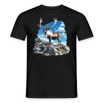 Caribou Karibus Karibu - Männer T-Shirt - Schwarz - Vorne - AI Model Male 178 light (178cm)