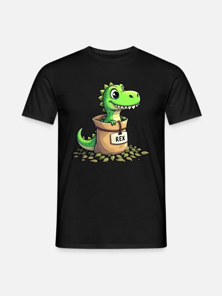 Tea Rex Dinosaurier - Männer T-Shirt - Schwarz