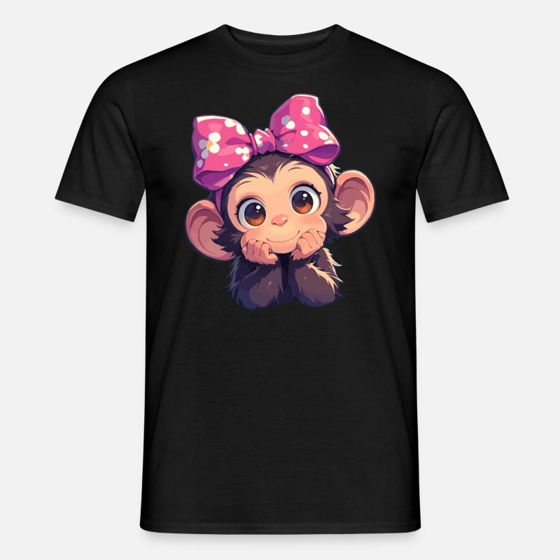Chimpanzee Schimpansen Schimpanse - Men’s T-shirt - black