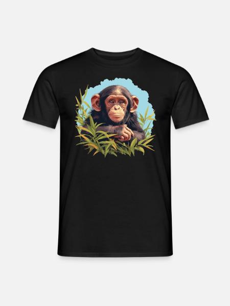Chimpanzee Schimpansen Schimpanse - Men's T-Shirt - black
