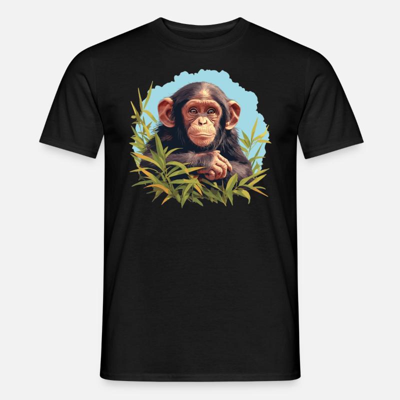 Chimpanzee Schimpansen Schimpanse - Men’s T-shirt - black