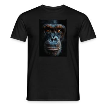 Chimpanzee Schimpansen Schimpanse - Men's T-Shirt - black - Front - AI Model Male 178 light (178cm)