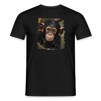 Chimpanzee Schimpansen Schimpanse - Men's T-Shirt - black - Front - AI Model Male 178 light (178cm)