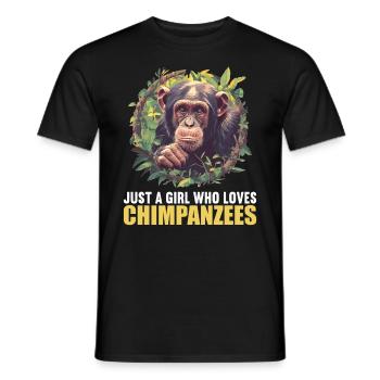 Chimpanzee Schimpansen Schimpanse - Men's T-Shirt - black - Front - AI Model Male 178 light (178cm)