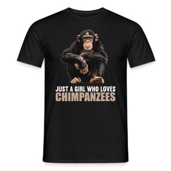 Chimpanzee Schimpansen Schimpanse - Men's T-Shirt - black - Front - AI Model Male 178 light (178cm)