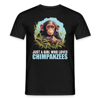 Chimpanzee Schimpansen Schimpanse - Men's T-Shirt - black - Front - AI Model Male 178 light (178cm)