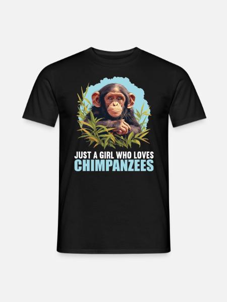 Chimpanzee Schimpansen Schimpanse - Men's T-Shirt - black