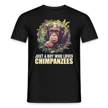 Chimpanzee Schimpansen Schimpanse - Men's T-Shirt - black - Front - AI Model Male 178 light (178cm)