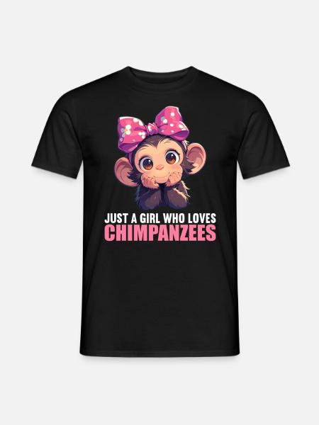 Chimpanzee Schimpansen Schimpanse - Men's T-Shirt - black