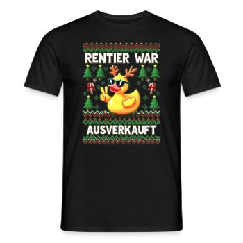 Rentier war ausverkauft Lustiges Weihnachten Elch - Männer T-Shirt - Schwarz - Vorne - AI Model Male 178 light (178cm)