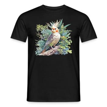 Cockatiel Nymphensittiche Nymphensittich - Männer T-Shirt - Schwarz - Vorne - AI Model Male 178 light (178cm)