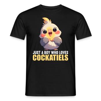 Cockatiel Nymphensittiche Nymphensittich - Männer T-Shirt - Schwarz - Vorne - AI Model Male 178 light (178cm)