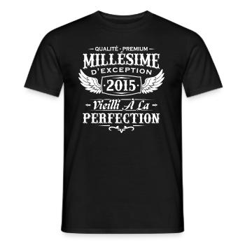 Millésime 2015 - T-shirt homme - noir - Devant - AI Model Male 178 light (178cm)