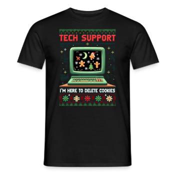 Delete Your Cookies – Funny Christmas Shirt - Männer T-Shirt - Schwarz - Vorne - AI Model Male 178 light (178cm)