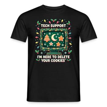 I'm Here To Delete Your Cookies – Tech Shirt - Männer T-Shirt - Schwarz - Vorne - AI Model Male 178 light (178cm)