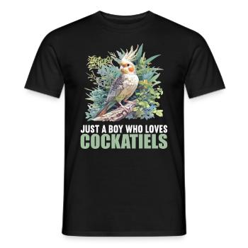 Cockatiel Nymphensittiche Nymphensittich - Männer T-Shirt - Schwarz - Vorne - AI Model Male 178 light (178cm)