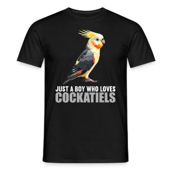 Cockatiel Nymphensittiche Nymphensittich - T-shirt homme - noir - Devant - AI Model Male 178 light (178cm)