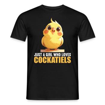 Cockatiel Nymphensittiche Nymphensittich - Männer T-Shirt - Schwarz - Vorne - AI Model Male 178 light (178cm)