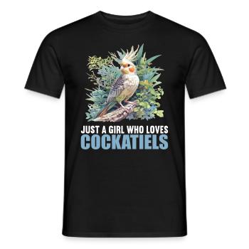 Cockatiel Nymphensittiche Nymphensittich - Männer T-Shirt - Schwarz - Vorne - AI Model Male 178 light (178cm)
