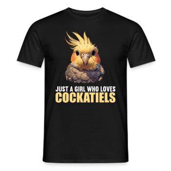 Cockatiel Nymphensittiche Nymphensittich - Männer T-Shirt - Schwarz - Vorne - AI Model Male 178 light (178cm)