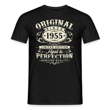 Original 1955 Vintage Rétro Cadeau d’anniversaire - T-shirt homme - noir - Devant - AI Model Male 178 light (178cm)