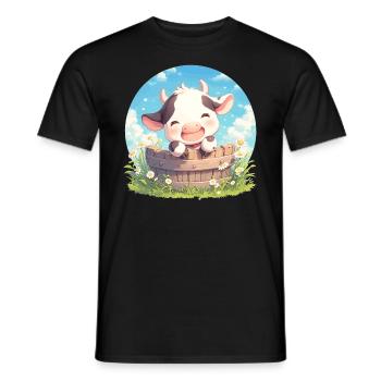 Cows Cow - Men's T-Shirt - black - Front - AI Model Male 178 light (178cm)