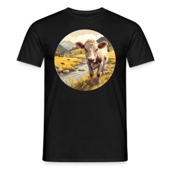 Cows Cow - Men's T-Shirt - black - Front - AI Model Male 178 light (178cm)