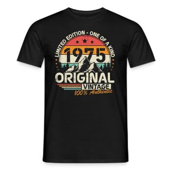 Original 1975 Vintage Rétro Cadeau d’anniversaire - T-shirt homme - noir - Devant - AI Model Male 178 light (178cm)