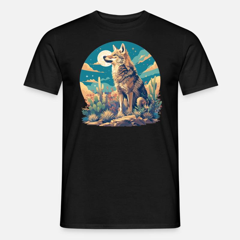 Kojoten Kojote - Männer T-Shirt - Schwarz