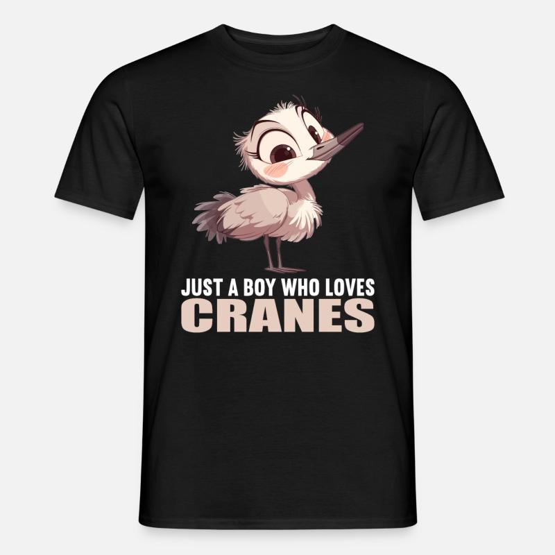 Kraniche Kranich - Männer T-Shirt - Schwarz