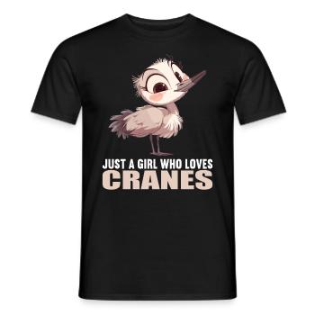 Kraniche Kranich - Männer T-Shirt - Schwarz - Vorne - AI Model Male 178 light (178cm)