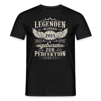 Les légendes sont nées en 2015 Cadeau d’anniversaire - T-shirt homme - noir - Devant - AI Model Male 178 light (178cm)
