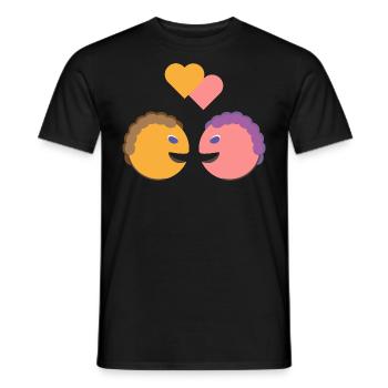 Gesicht Liebe Herz Geschenk - Männer T-Shirt - Schwarz - Vorne - AI Model Male 178 light (178cm)