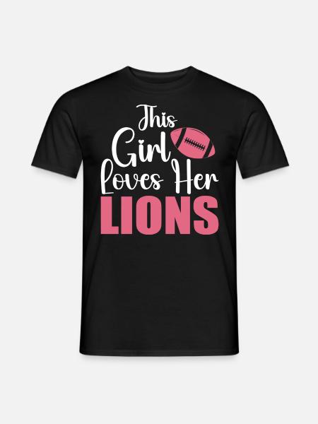 this girl loves her lions - Men's T-Shirt - black