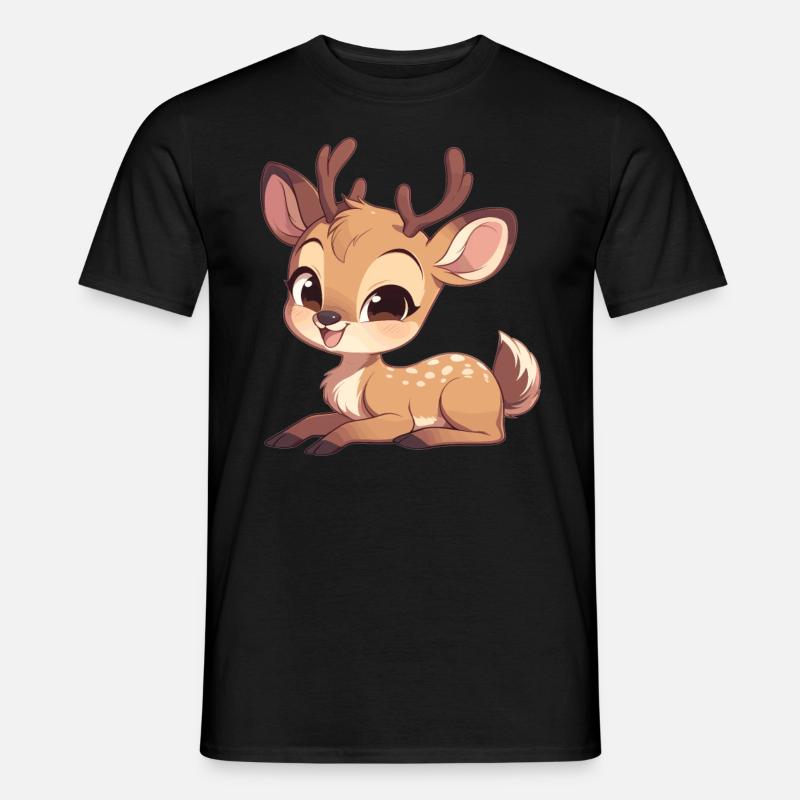 Hirsche Hirsch - Männer T-Shirt - Schwarz