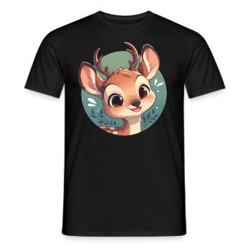 Cerf Cerf - T-shirt homme - noir - Devant - AI Model Male 178 light (178cm)