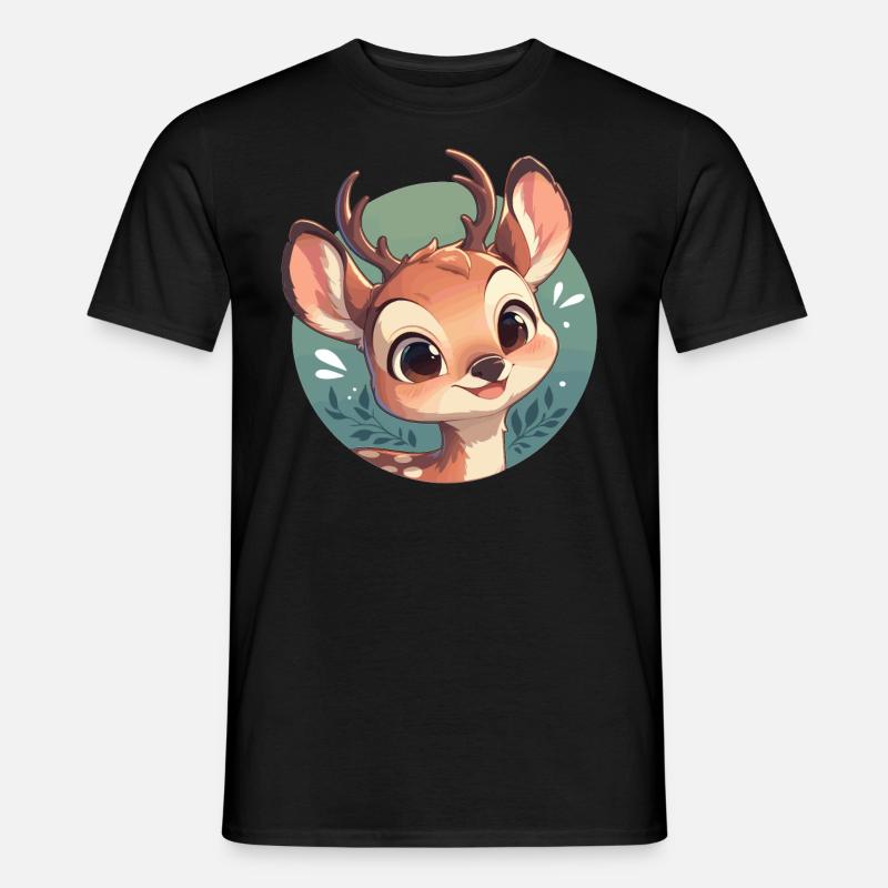 Hirsche Hirsch - Männer T-Shirt - Schwarz