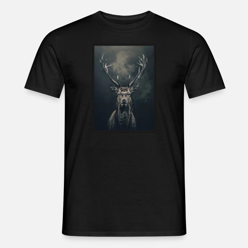 Hirsche Hirsch - Männer T-Shirt - Schwarz