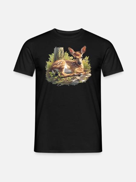 Hirsche Hirsch - Männer T-Shirt - Schwarz